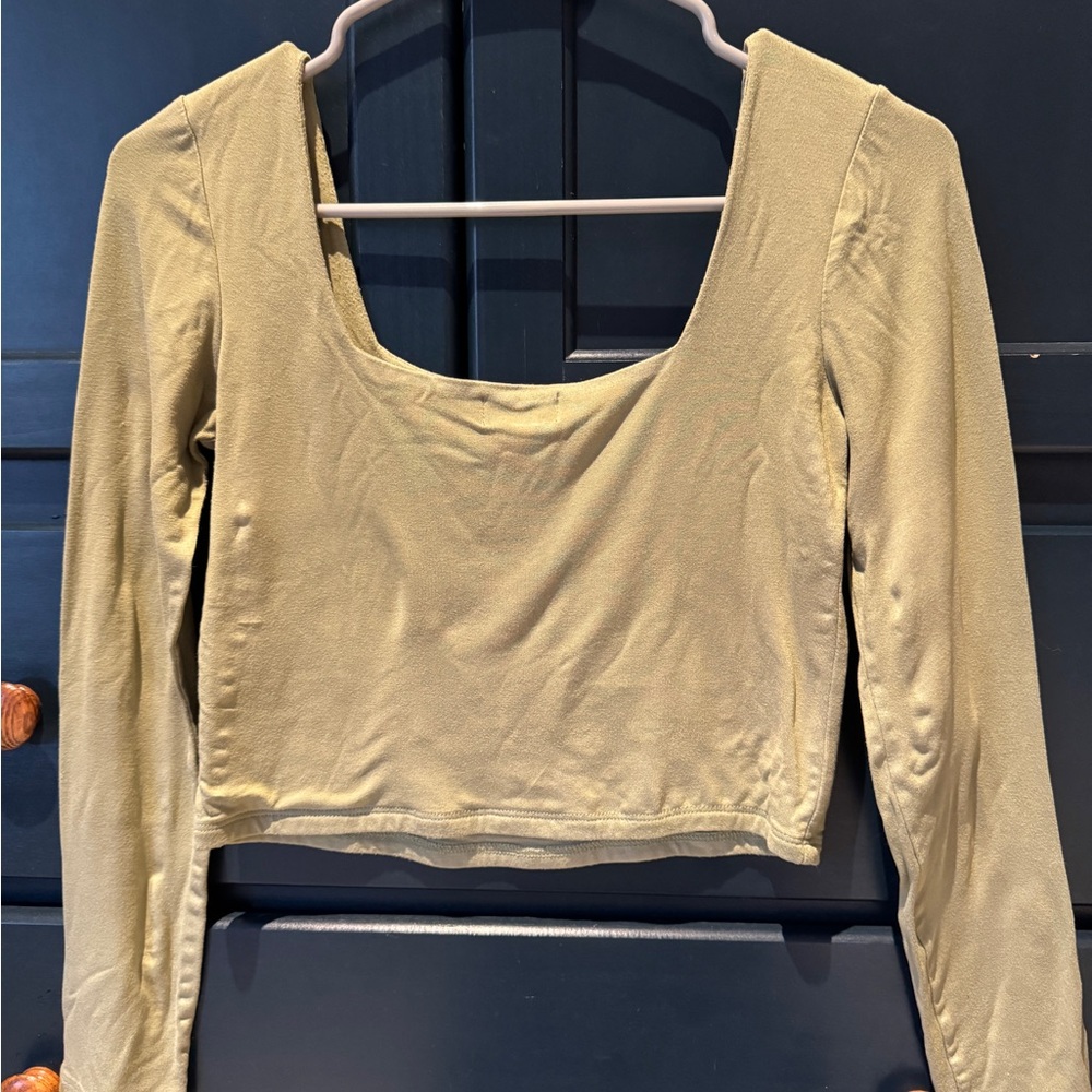 Elegant Olive Green Women's Top